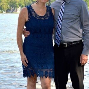 Navy Crochet Dress
